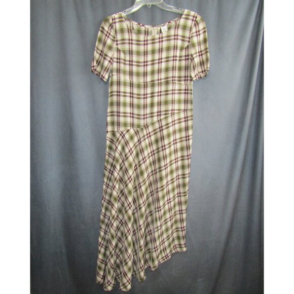 I.S. Sunao Kuwahara Issey Miyake Green Plaid Dress Size US S Japan Vintage FLAWS - Picture 13 of 16